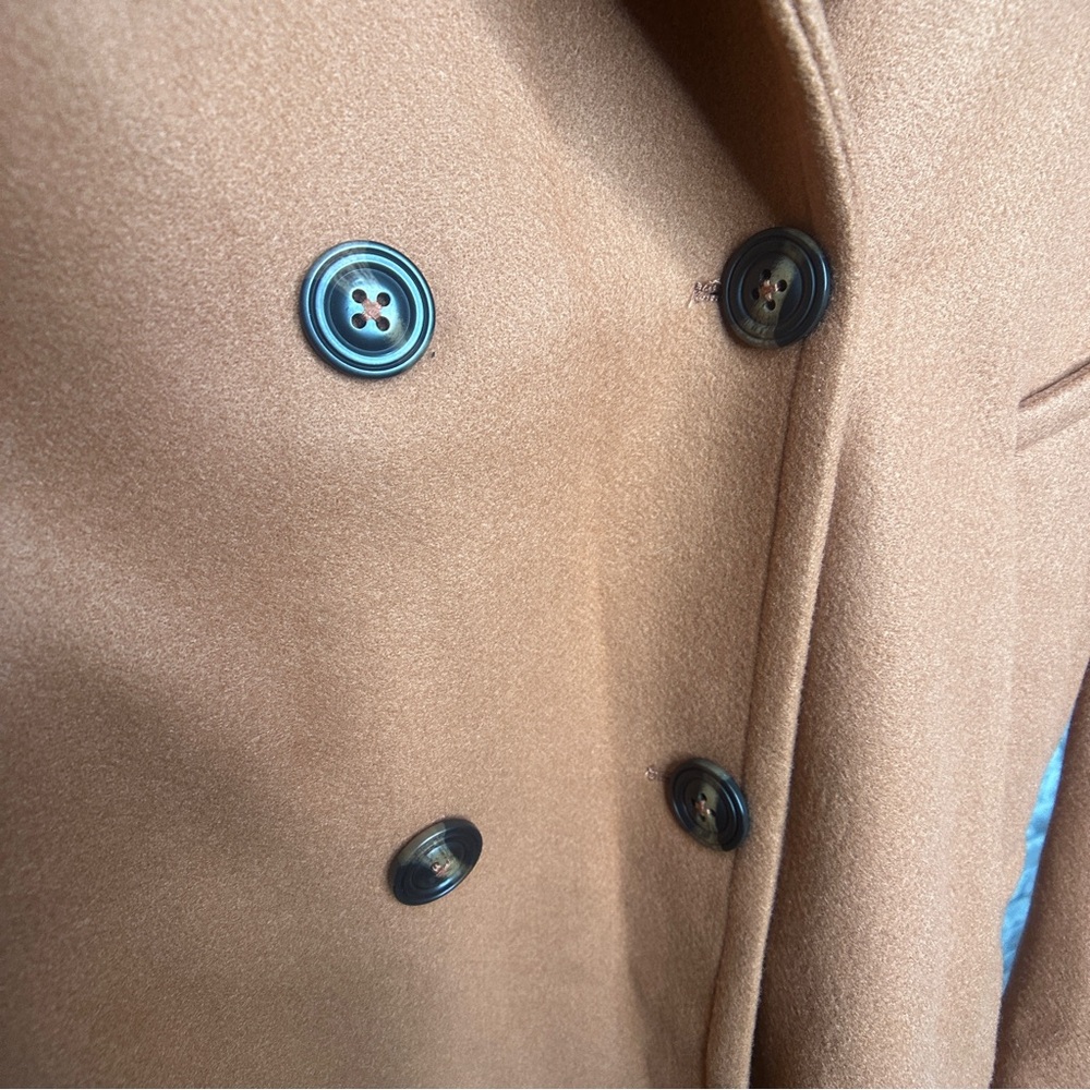 EUC XULIKU Women's Brown Double-Breasted Trench Coat Faux Fur Collar Size XXL - Picture 7 of 16